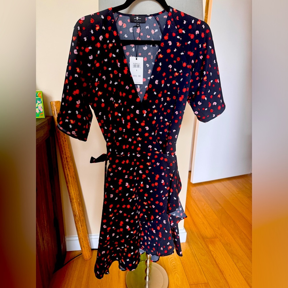 Black and floral 7 for all mankind dress